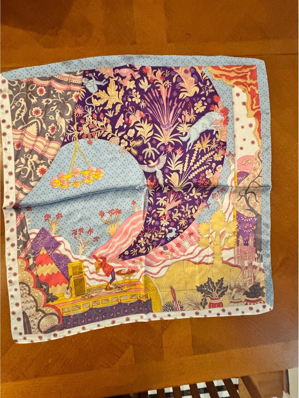 Vintage Artistic Printed Scarf with Musical Theme 339
